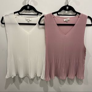 Aritzia Babaton Damien Pleated Blouses - you get both!